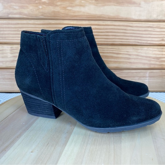 Blondo Valli Suede Waterproof Black Ankle Boot Booties Womens 8 M B4935 Side Zip - Picture 1 of 12